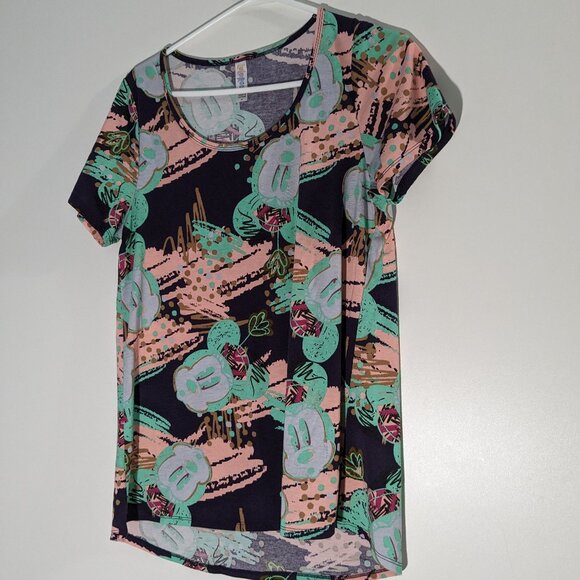 LuLaRoe Tops - Lularoe x Disney Minnie Mouse Classic Tee Navy Pink Green Size Medium